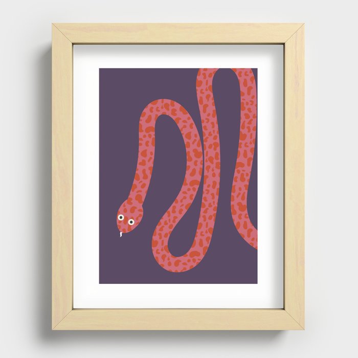 Retro Cute Snake Recessed Framed Print