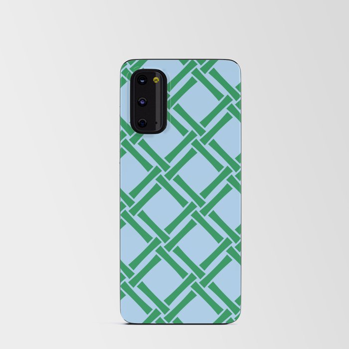Classic Bamboo Trellis Pattern 221 Blue and Green Android Card Case