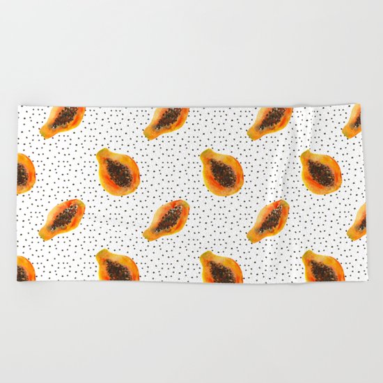 Papaya vibes Beach Towel