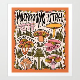 Mushrooms of Utah Art Print