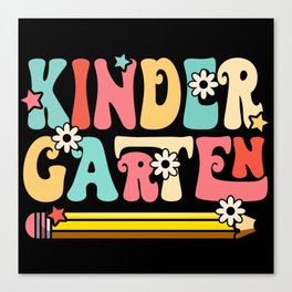 KIndergarten floral pen school design Canvas Print