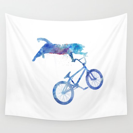 BMX Cat Wall Tapestry