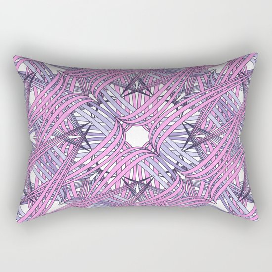 Web in pink and grey Rectangular Pillow