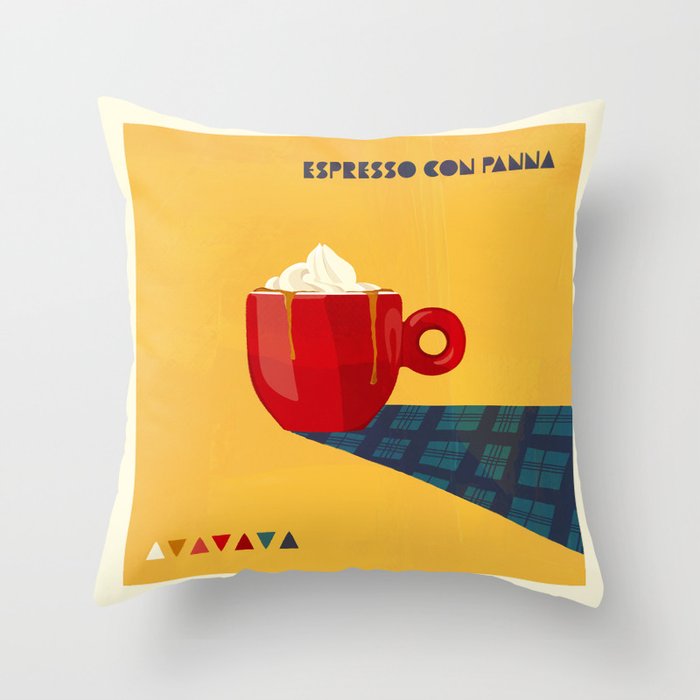 Espresso con panna Throw Pillow
