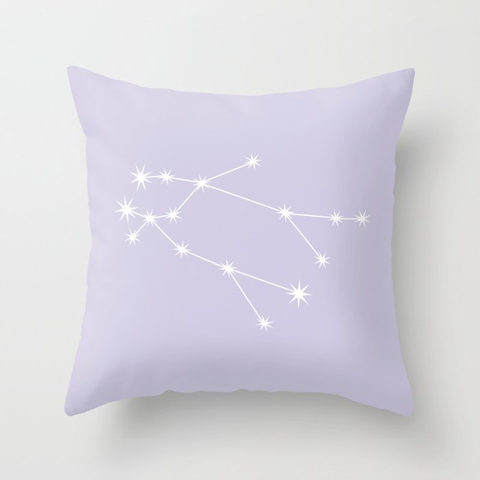 GEMINI Lavender Purple – Zodiac Astrology Star Constellation Throw Pillow