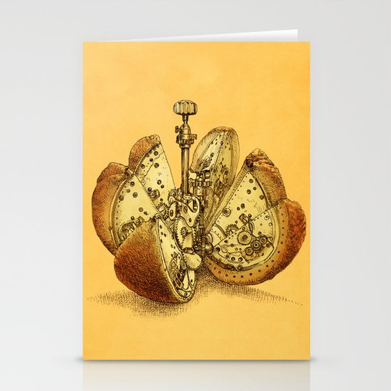 Steampunk Orange Stationery Cards