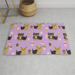 Yorkie ice cream gifts yorkshire terrier dog lover pet friendly patterns purple Area & Throw Rug