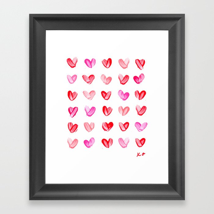Little Painted Hearts Framed Art Print