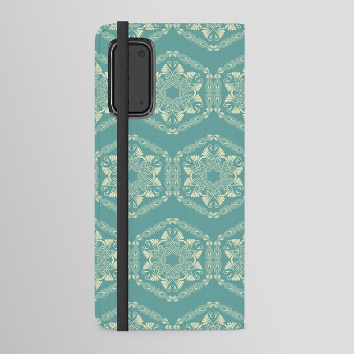 Christmas Pattern Snowflake Blue Retro Classic Android Wallet Case