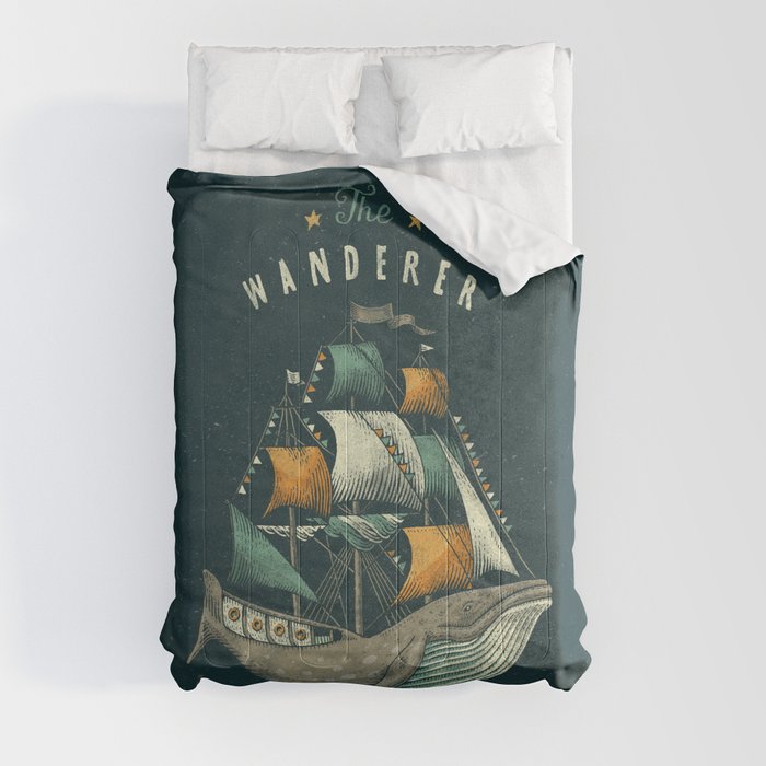 Whale | Petrol Grey Comforter