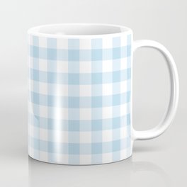 Gingham Light Blue - White Mug