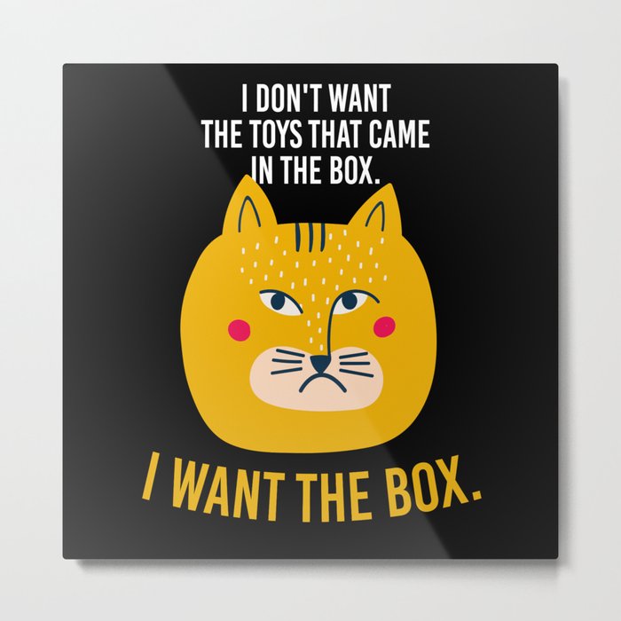 I Want In The Box Cat Kitten Meow Metal Print