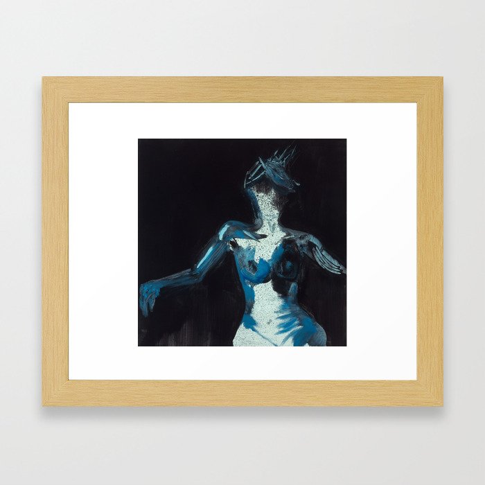 black and blue Framed Art Print