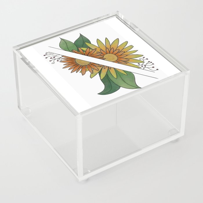 Separated Sunflowers Acrylic Box