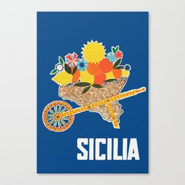 Sicilia - Sicily Italy Vintage Travel Canvas Print
