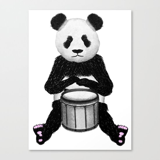 Panda Drummer Canvas Print