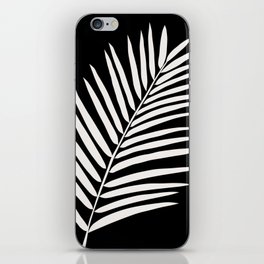 Palm Leaf Black And Cream White iPhone Skin