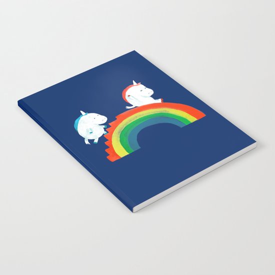 Unicorn on rainbow slide Notebook