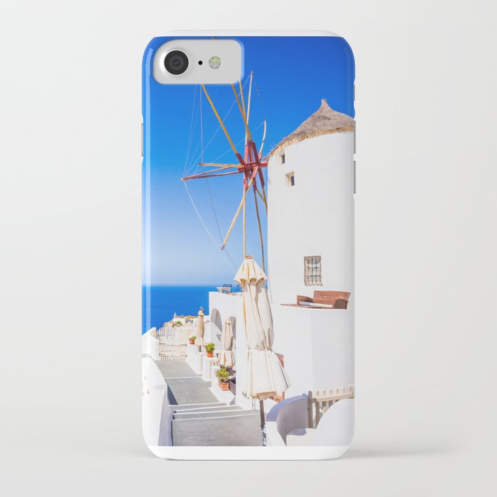 Santorini windmill iPhone Case