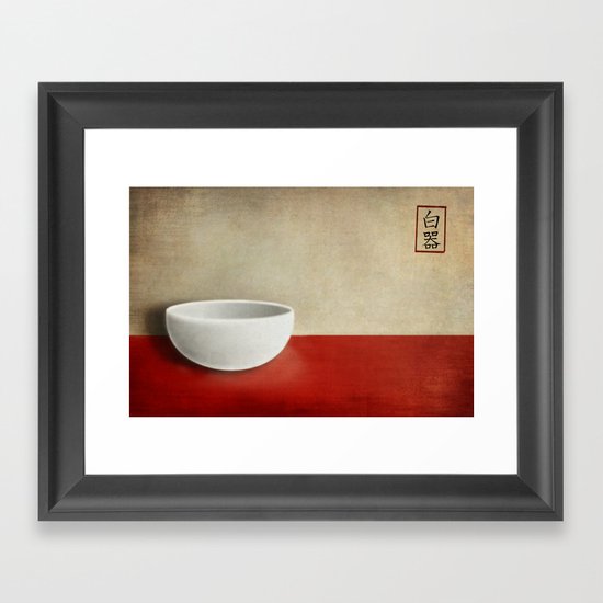 White bowl Framed Art Print