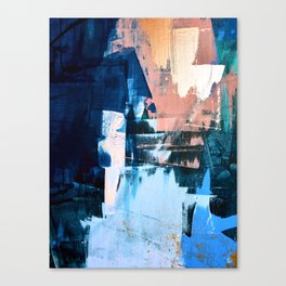 On the Dock: a pretty abstract design in blues and pinks by Alyssa Hamilton Art Canvas Print
