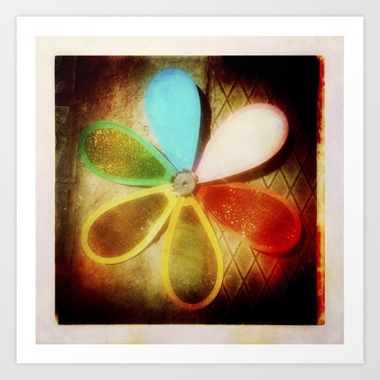 Pinwheel lost in Barcelona's street Art Print