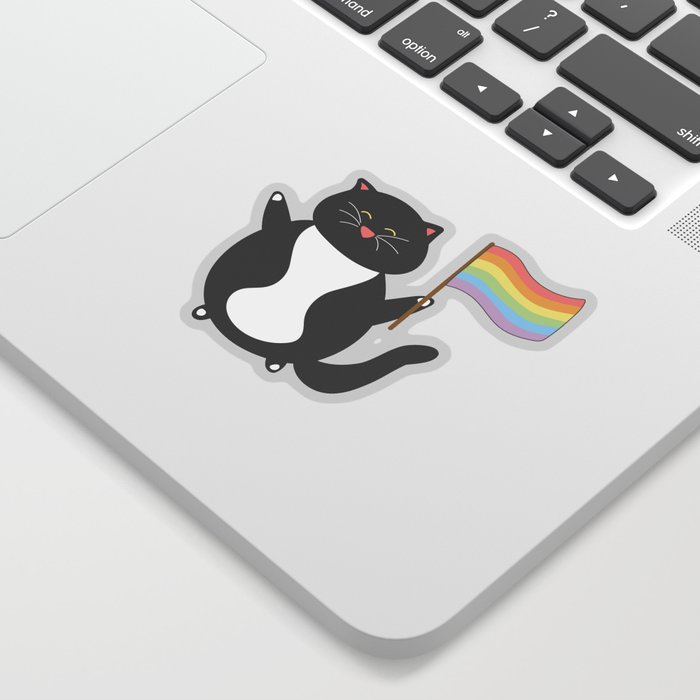pastel gay pride cat Sticker