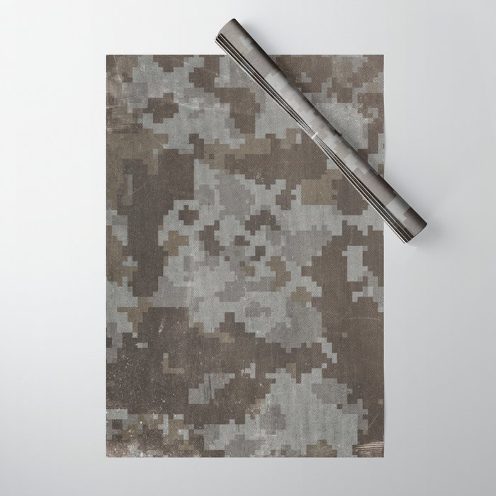 Desert Camouflage Retro Grunge Pattern Wrapping Paper