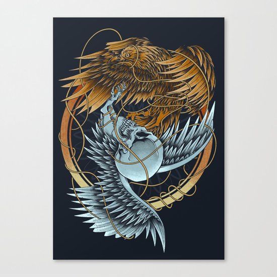 The Raven and the Owl Canvas Print