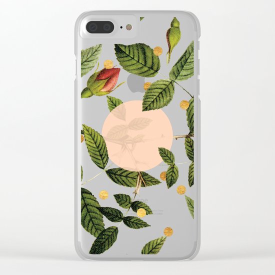 Leaves + Dots Clear iPhone Case