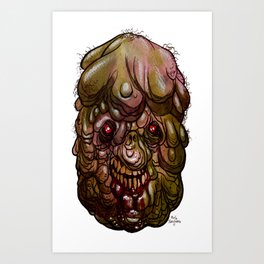 Heads of the Living Dead Zombies: Glob Rotter Zombie Art Print | Sci-Fi, Movies & TV, Illustration, Scary 