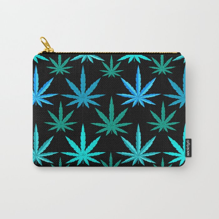 Marijuana Teal Turquoise Weed Carry-All Pouch