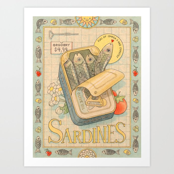 sardine print pillow