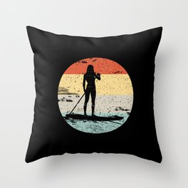 SUP Standup Paddle Board Vintage Gift Throw Pillow