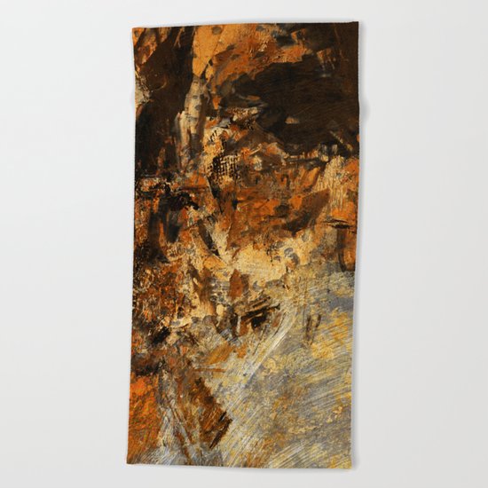 Ocher Wall Beach Towel