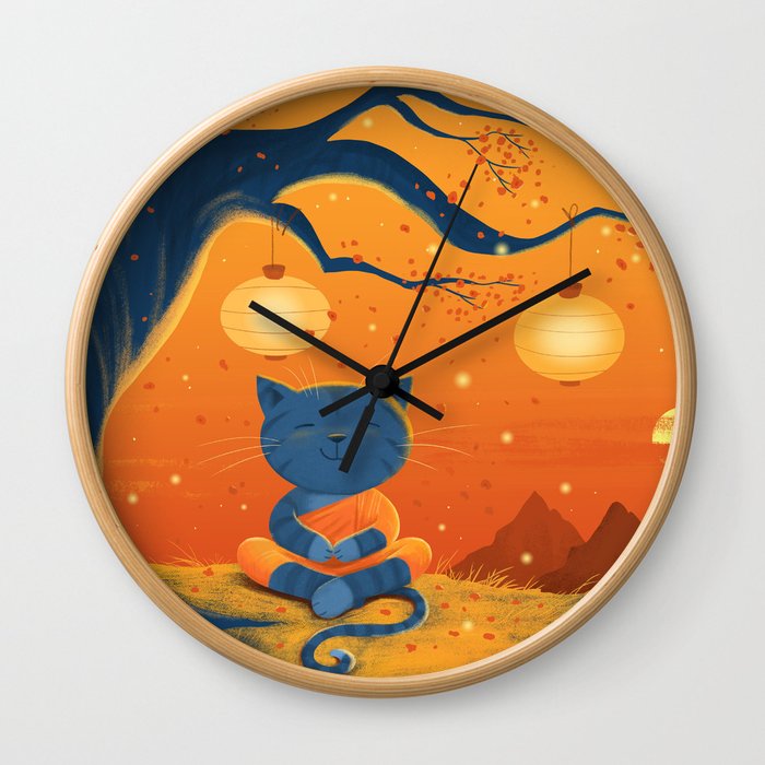 Zen Cat Wall Clock