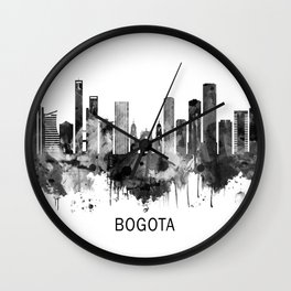 Bogota Colombia Skyline BW Wall Clock