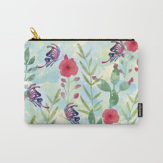 Watercolor floral garden Carry-All Pouch