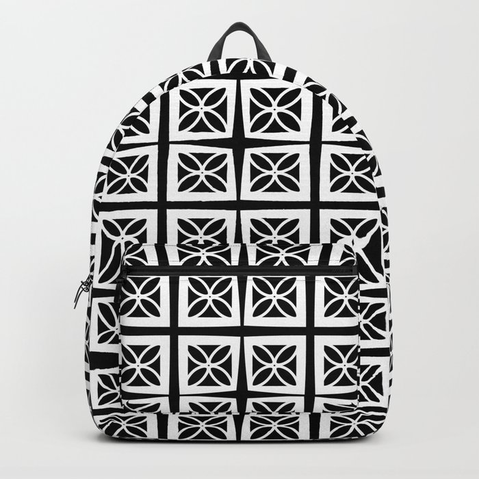 Black and White Midcentury Mod Breezyblock Backpack