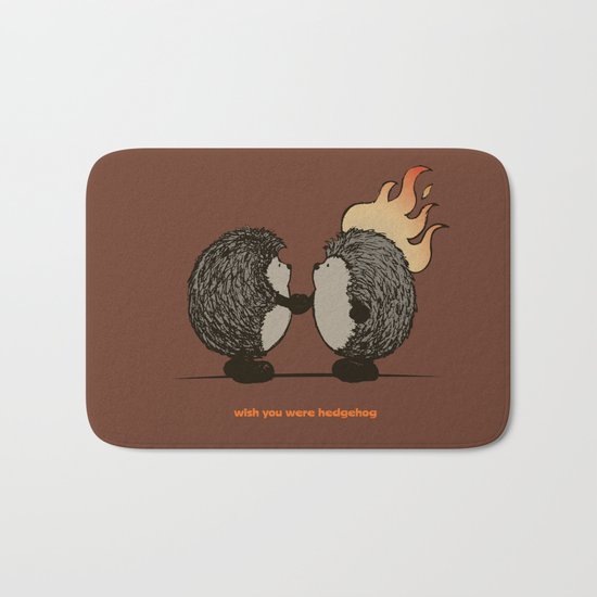 Wish you were hedgehog Bath Mat