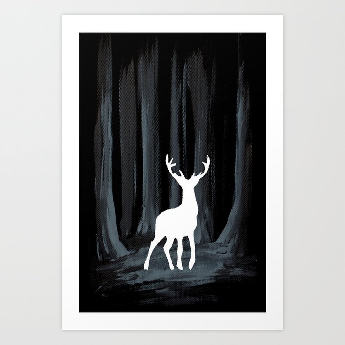 Glowing White Stag Art Print By Alyssazeldenrust Society6