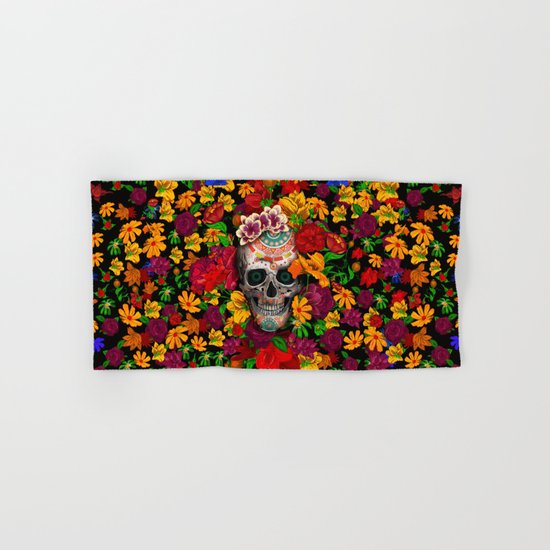 Day of the dead sugar skull flower iPhone 4 4s 5 5c 6, ipod, ipad, pillow case Hand & Bath Towel