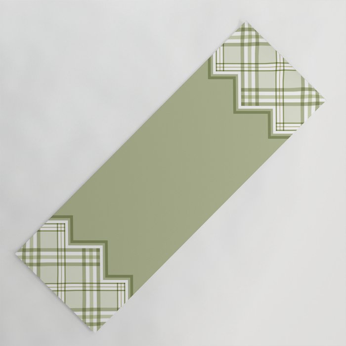 Sage green plaid tartan pattern Yoga Mat