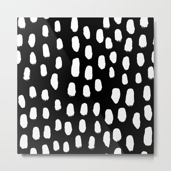 Spots black and white minimal dots pattern basic nursery home decor patterns Metal Print