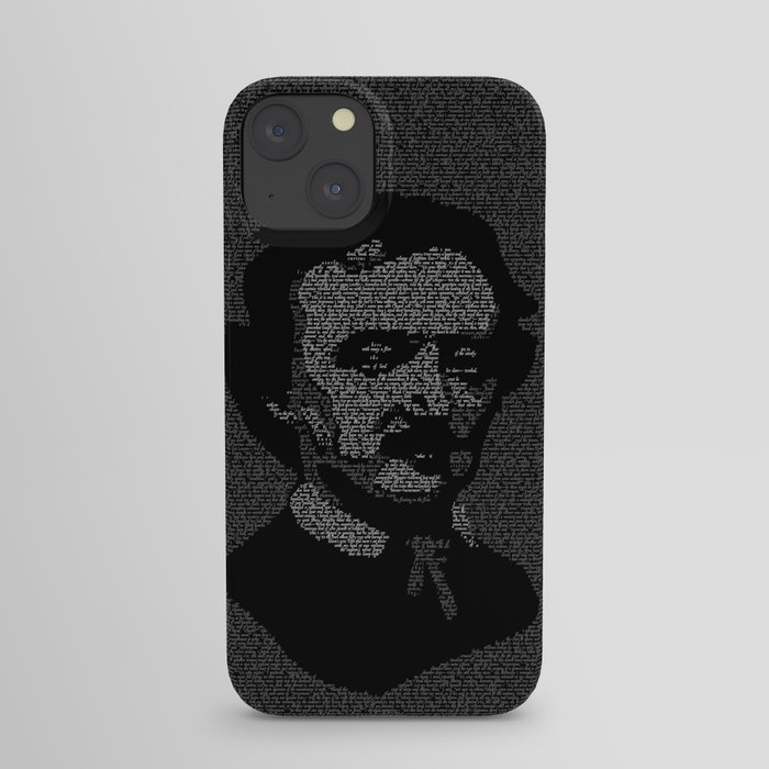 Edgar Allan Poe The Raven Typography Portrait iPhone Case