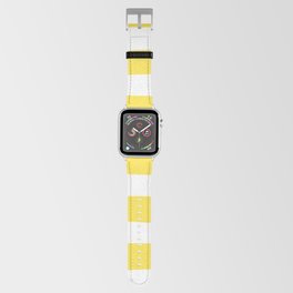 Uneven Stripes - Lemon Yellow and White Apple Watch Band