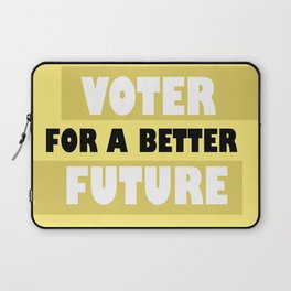 VOTE - vote typography, yellow and white Laptop Sleeve