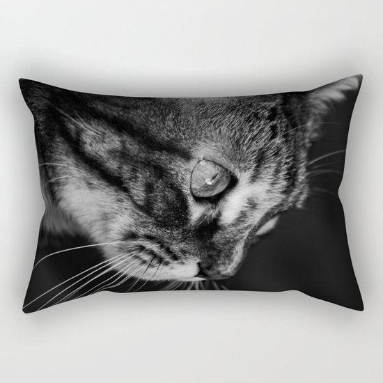 kitten in black and white Rectangular Pillow
