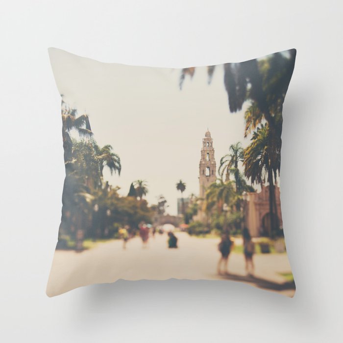 walking through Balboa Park in San Diego, California Throw Pillow
