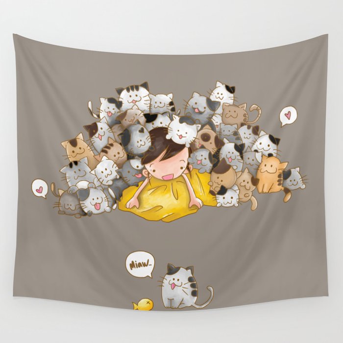 Cat Woman Wall Tapestry